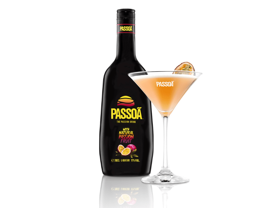 Passoa bottle with cocktail