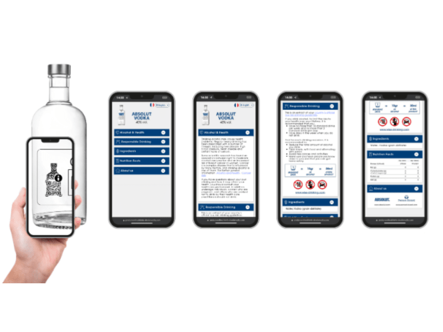 Pernod Ricard QR code screengrabs on smartphone