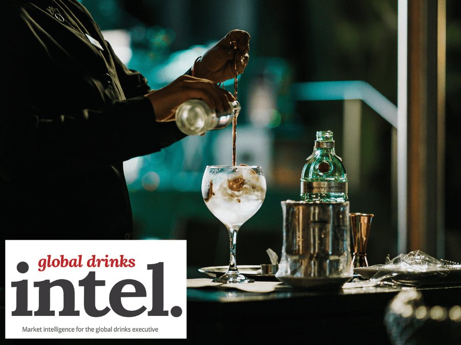 Gin and tonic being poured in a bar