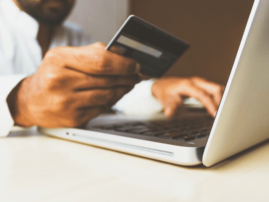 Consumer using credit card for online order