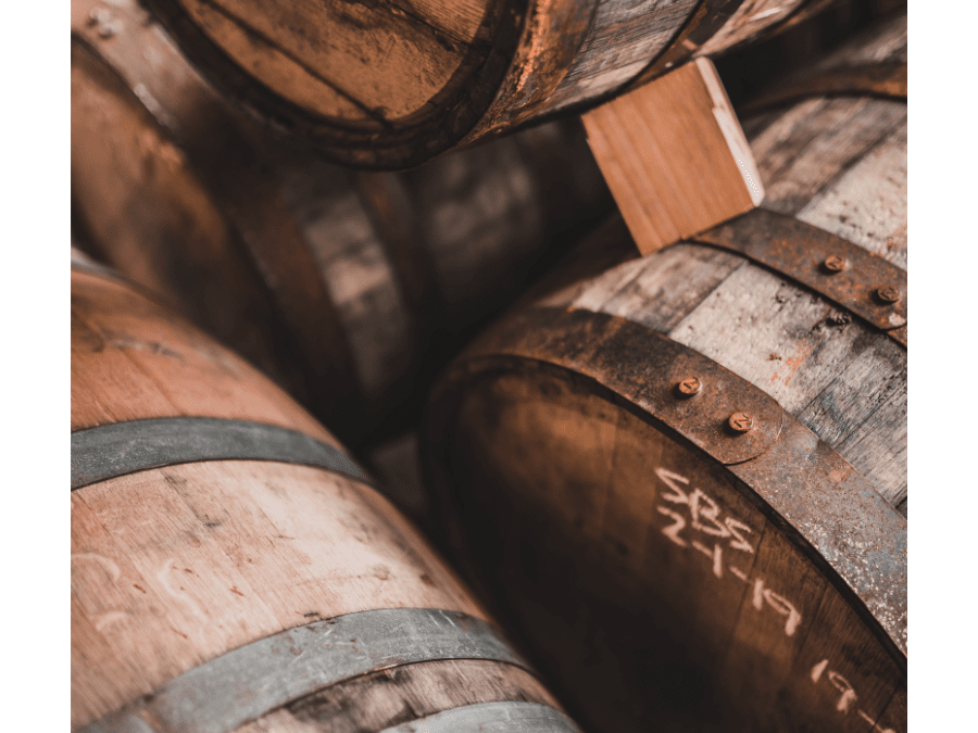 Barrels containing spirits