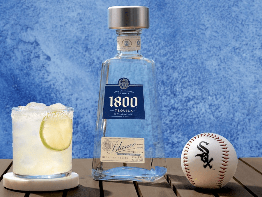 1800 Tequila bottle with Chicago White Sox baseball