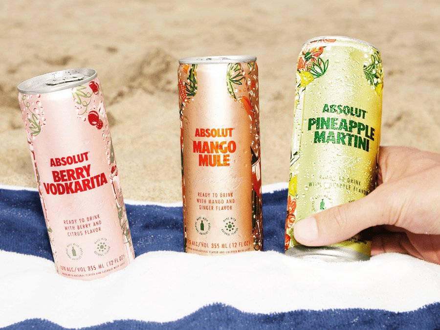 Absolut RTDs three flavours in cans