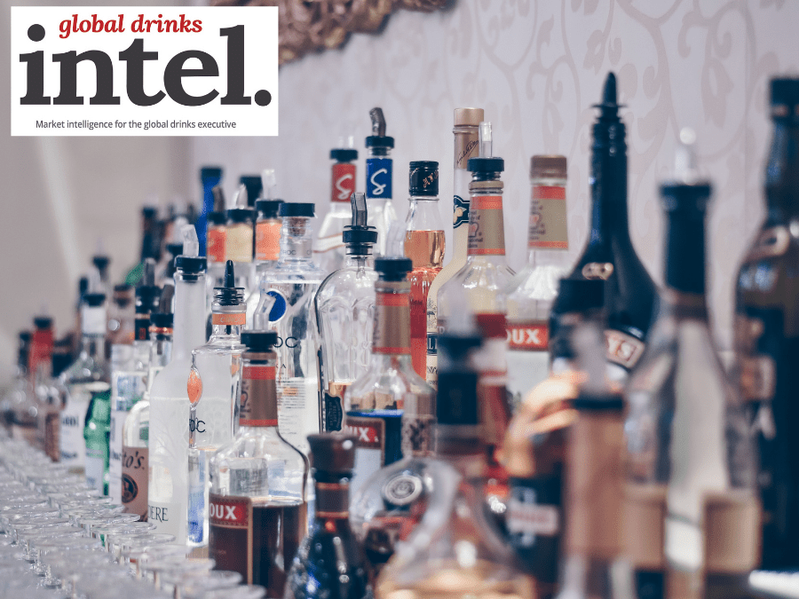 Vodka bottles on back-bar