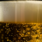 Beer in glass in close-up