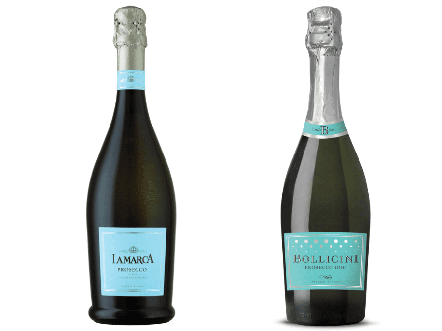 Bollicini and La Marca bottles