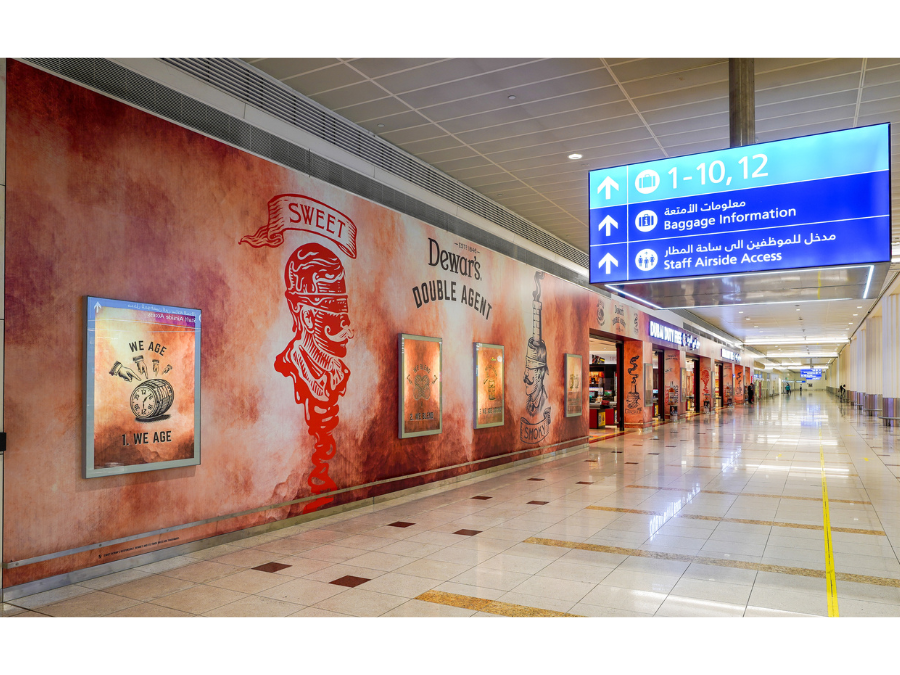 Dewars Double Agent display in airport