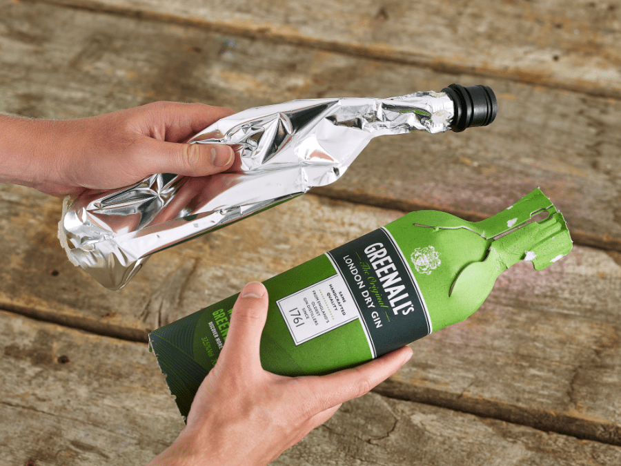 Greenall's Gin paper bottle