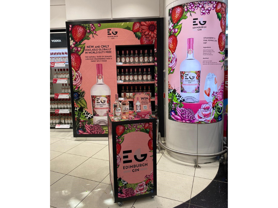 Edinburgh Gin display in Stansted Airport