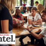 Staff pouring mixer into consumers glass in a bar
