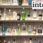 Gin bottles on back bar