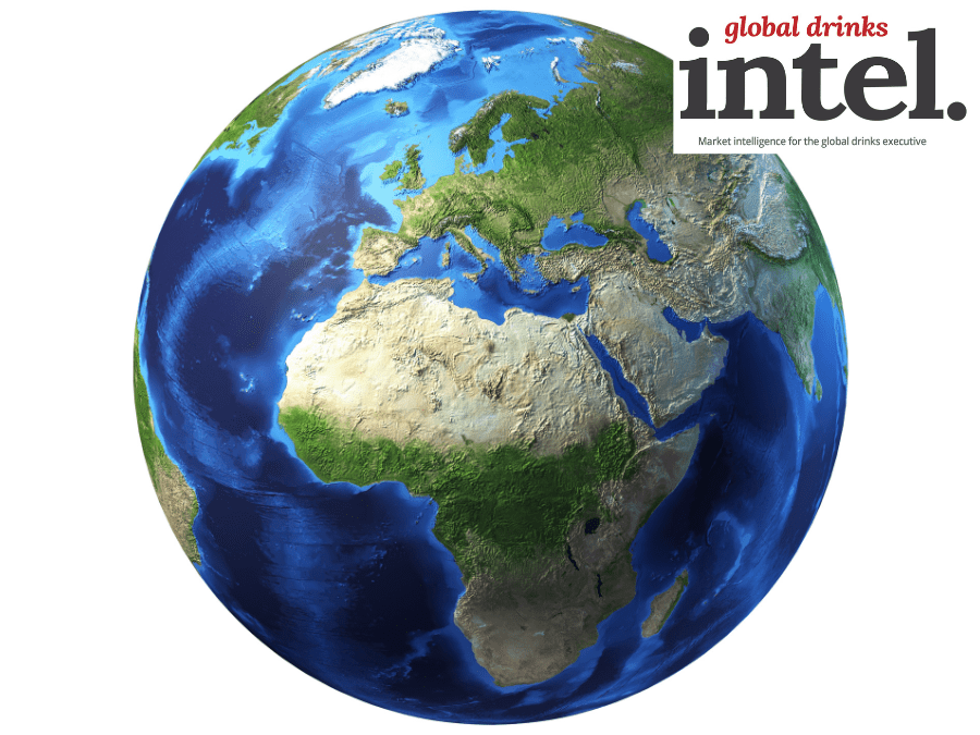 World map centred on Africa