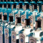 Bottles of Bombay Sapphire gin on a backbar