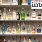 Gin bottles on back bar