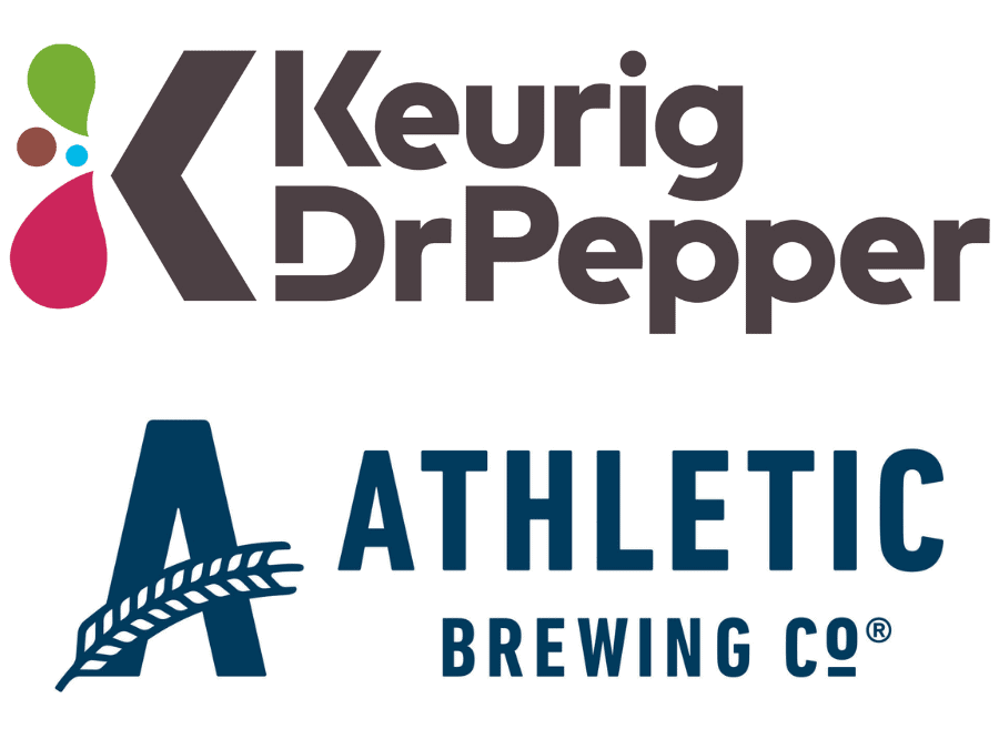 Keurig Dr Pepper & Athletic Brewing Co logos