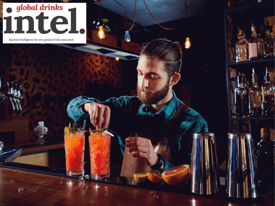 Bartender making two alcohol-free cocktails