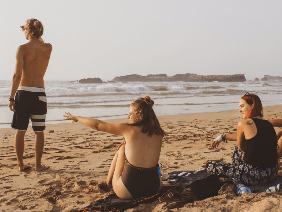 Millennials on a beach