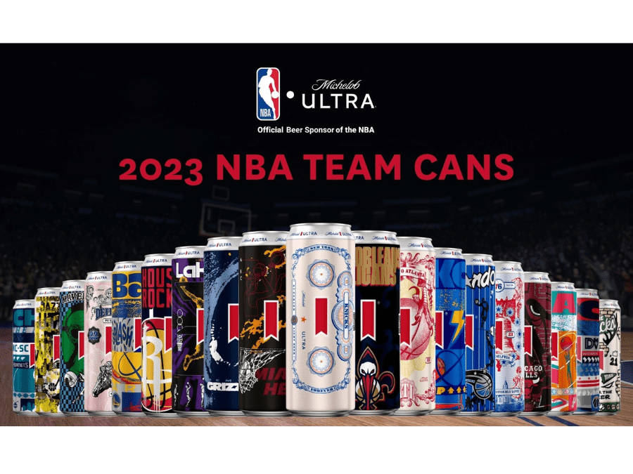 The can line-up for Michelob Ultra's 2022-23 NBA season