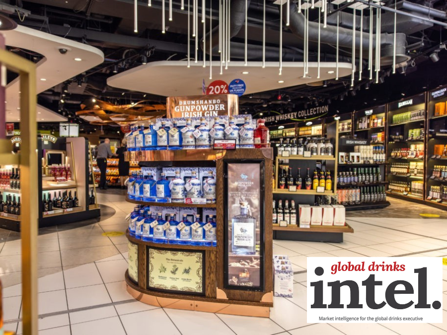 Gin section in Global Travel Retail store at Dublin Airport
