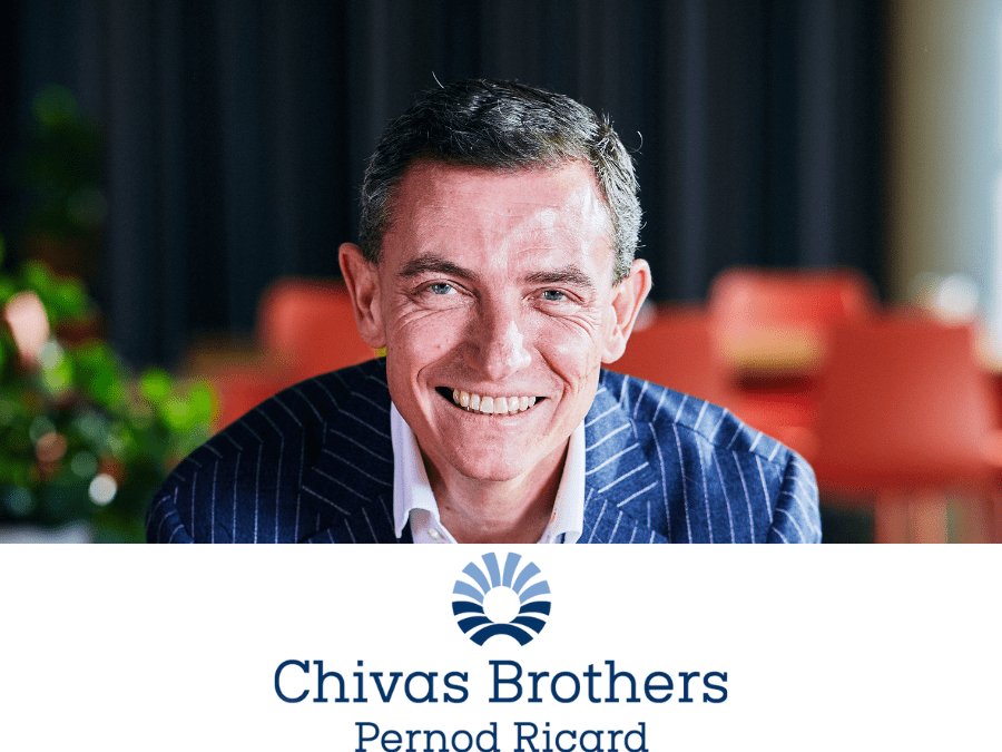 Chivas Brothers logo & CEO Jean-Etienne Gourgues