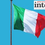 Italy flag with Global Drinks Intel logo