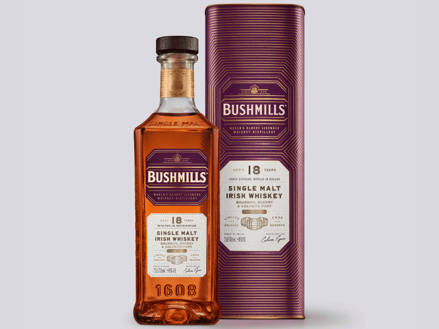 Bushmills ‘World Wood Series’ 18-year-old bottle and box