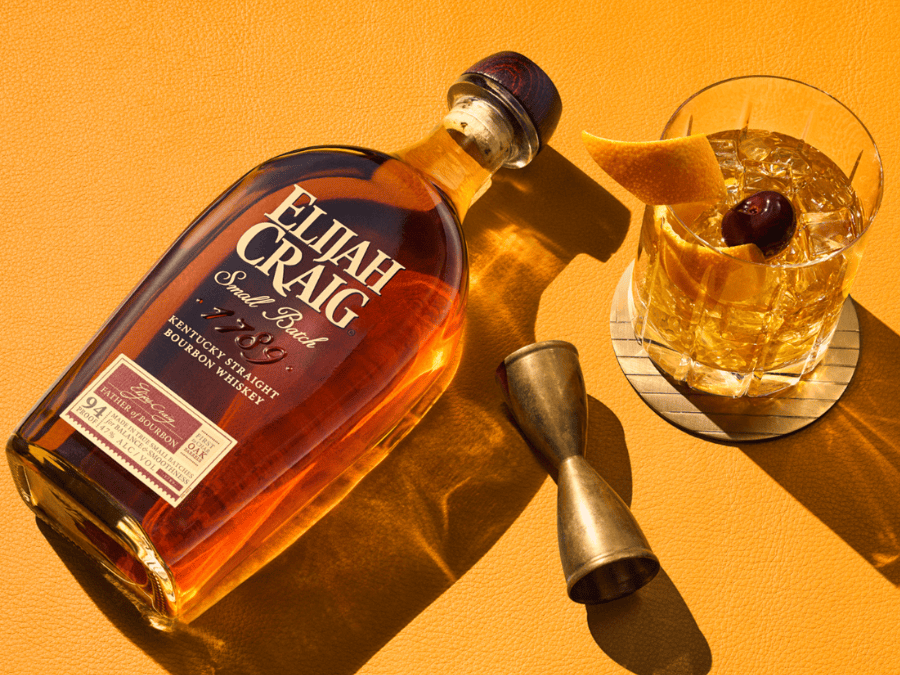 Elijah Craig bottle with serve