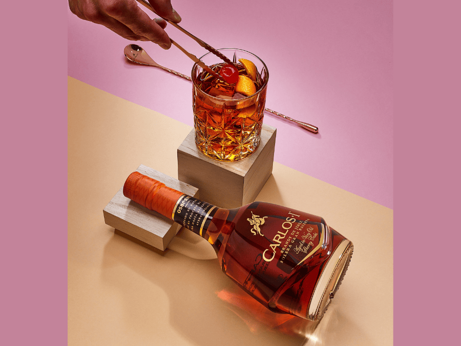 Carlos I brandy bottle
