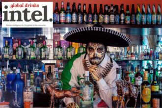 Bartender dressed for Day of the Dead