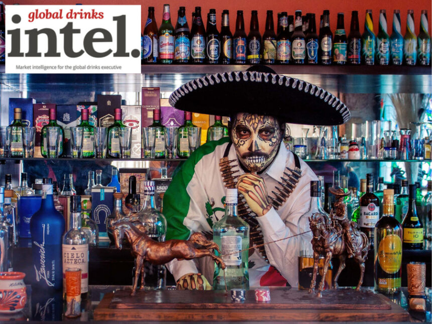 Bartender dressed for Day of the Dead