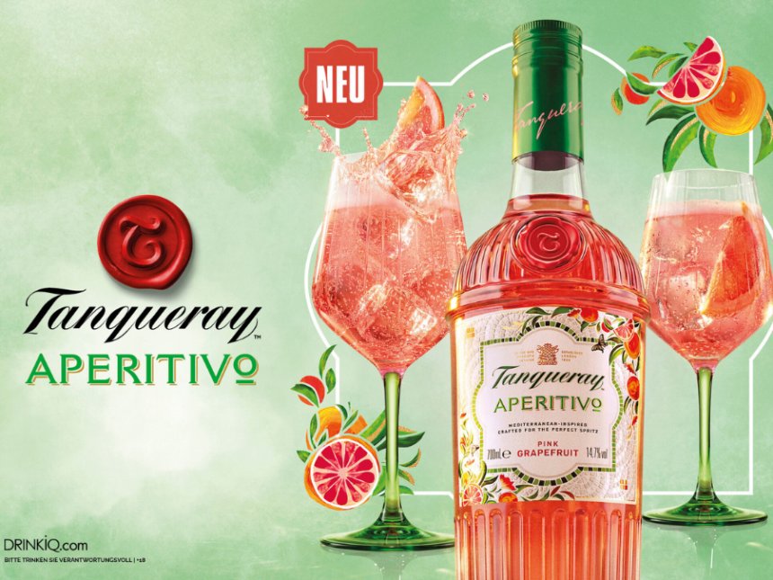Tanqueray Aperitivo bottle with serve