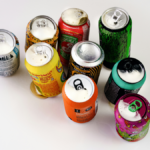 Selection of cans viewed from above