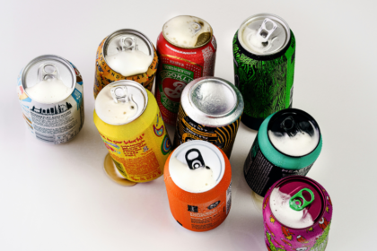 Selection of cans viewed from above