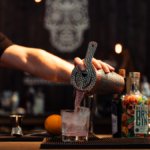 Cocktail preparation on a bar