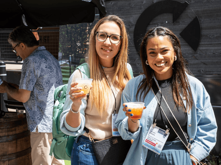 Attendees at BCB Brooklyn with cocktails