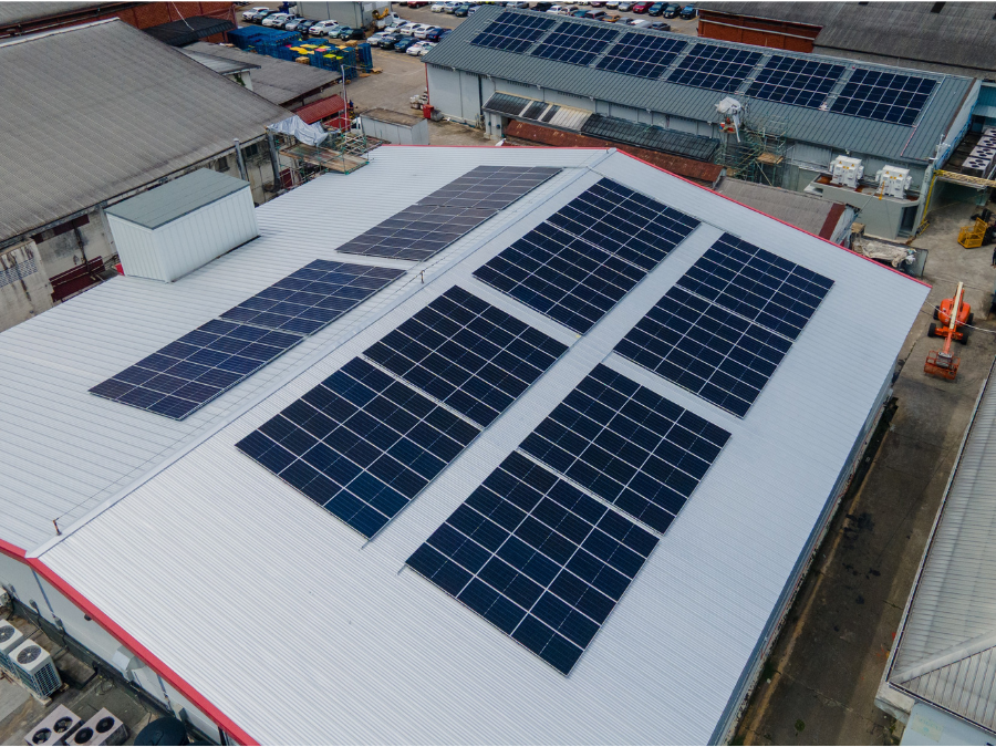 Solar panels on roof of Angostura facility