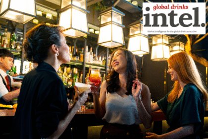 Three female drinkers in a bar