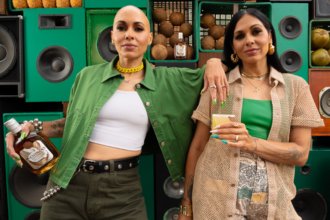 Nina Sky with Buchanan's Coconut bottle