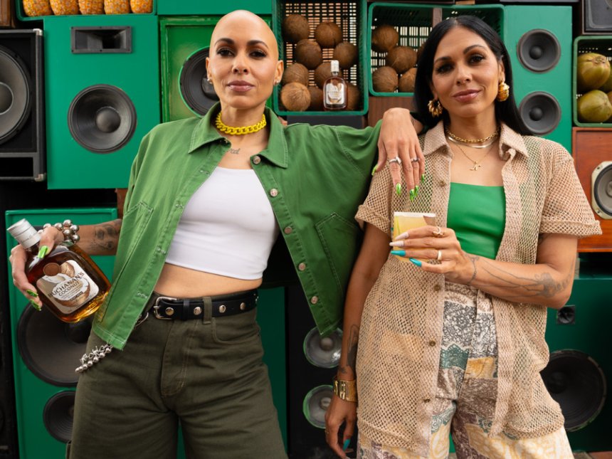 Nina Sky with Buchanan's Coconut bottle