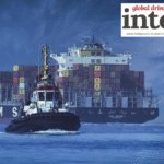 Cargo ship at sea