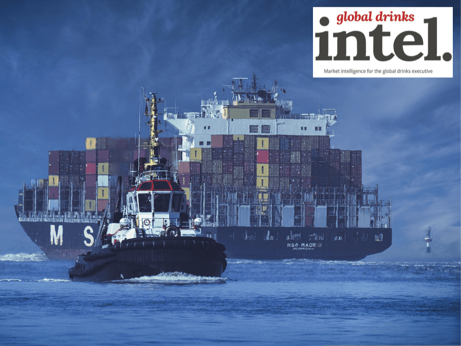 Cargo ship at sea