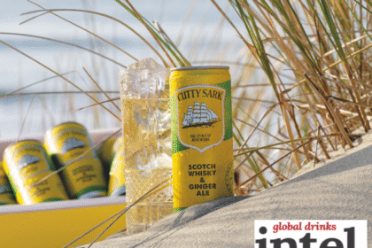 Cutty Sark RTD can with a serve on a beach