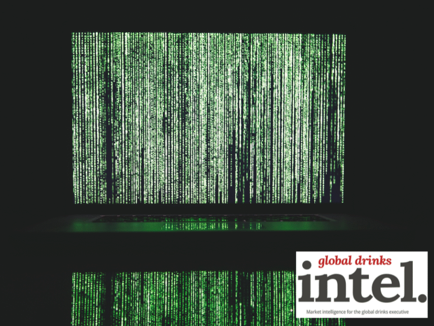 Computer screen with lines of data