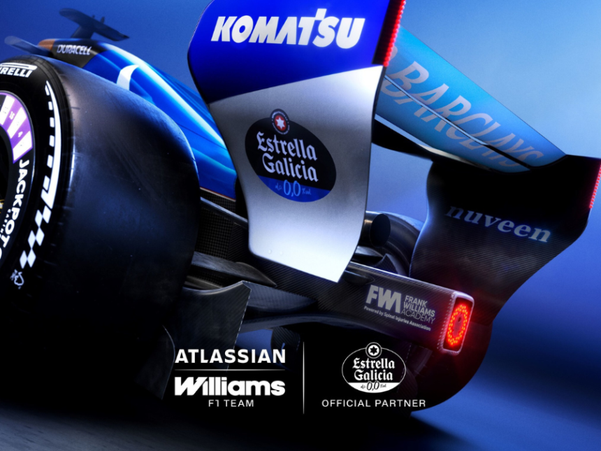 F1 car with Estrella_Galicia branding