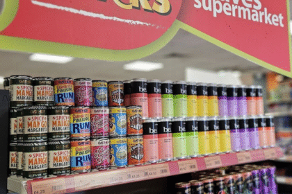Global Brands range of RTDs on a supermarket shelf