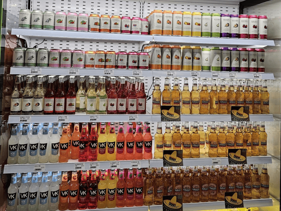 Global Brands range of RTDs on a supermarket shelf