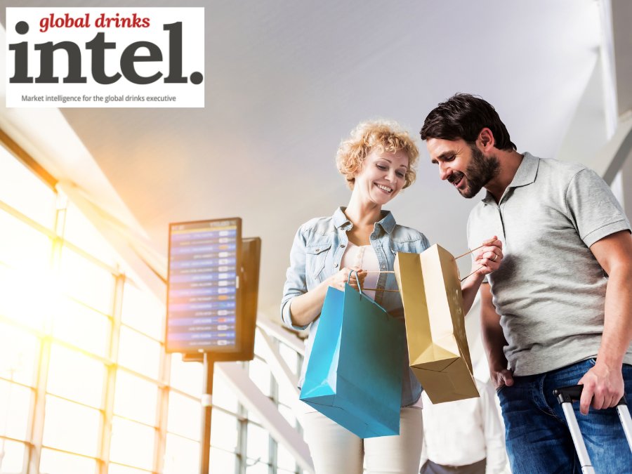 Two shoppers in an airport