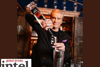 Dolph Lundgren pouring Hard Cut Vodka behind a bar