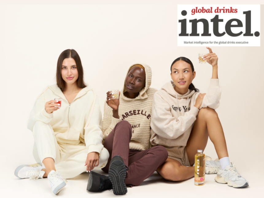 Three women with a bottle of KTown soju