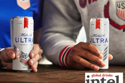Michelob Ultra cans on a bar table